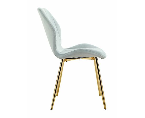 Стул SALLY велюр пыльно-голубой, каркас золото, изображение 4 | Интернет магазин мебели и декора LifeDekor