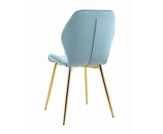Стул ABEL велюр океан, каркас золото, изображение 4 | Интернет магазин мебели и декора LifeDekor