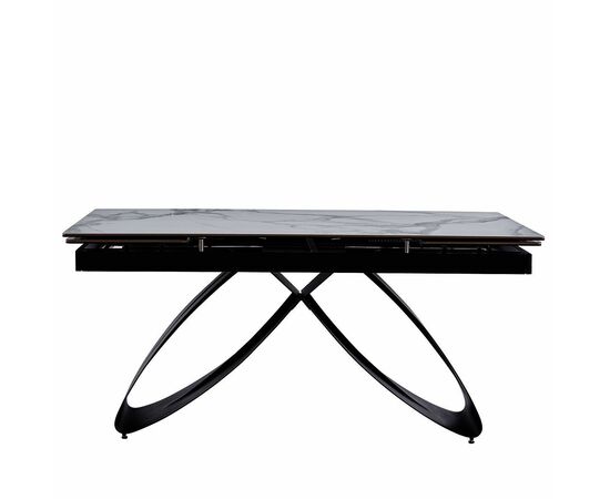 Стол керамический KENIA Bentley whie 160-240/90*76, каркас черный, изображение 4 | Интернет магазин мебели и декора LifeDekor