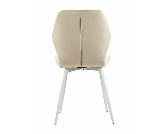 Стул ABEL велюр бежевый, каркас белый, изображение 3 | Интернет магазин мебели и декора LifeDekor