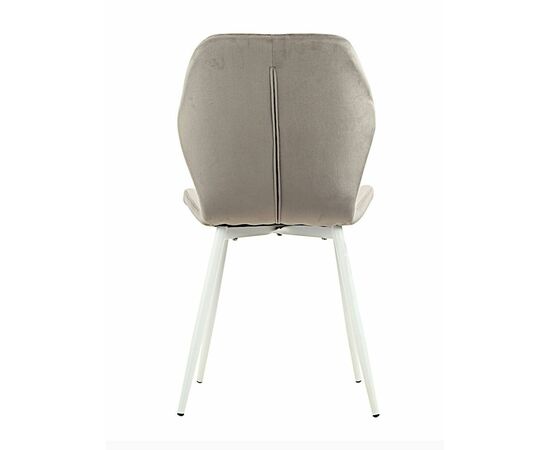Стул ABEL велюр серый, каркас белый, изображение 3 | Интернет магазин мебели и декора LifeDekor