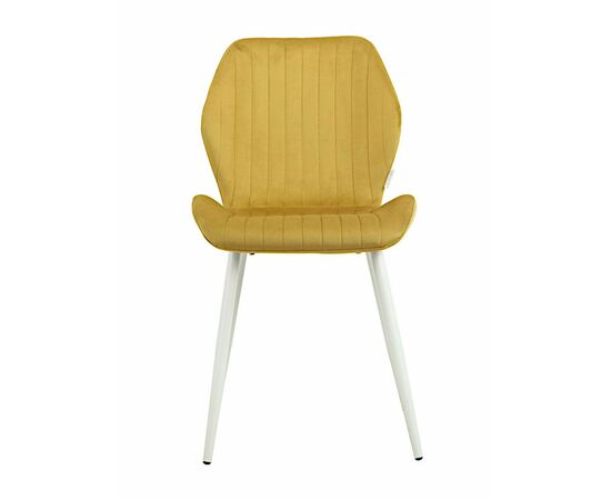 Стул MOLLY велюр горчичный, каркас белый, изображение 3 | Интернет магазин мебели и декора LifeDekor