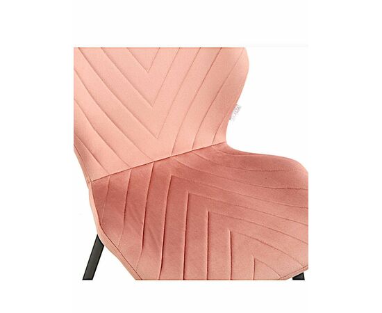 Стул ABEL велюр пыльно-розовый, каркас черный, изображение 2 | Интернет магазин мебели и декора LifeDekor