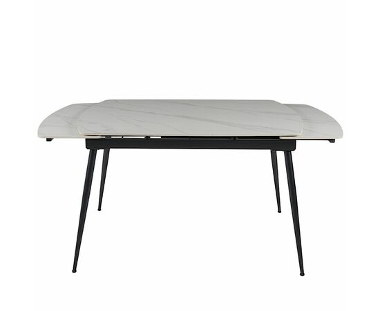 Стол керамический TEXAS  WHITE MARBLE MATT 120, каркас черный, изображение 5 | Интернет магазин мебели и декора LifeDekor