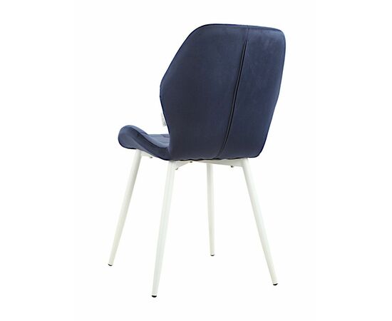Стул LOLA велюр темно-синий, каркас белый, изображение 5 | Интернет магазин мебели и декора LifeDekor