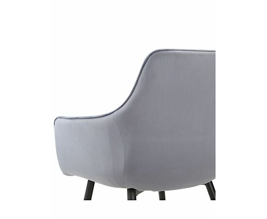 Стул STELLA велюр серо-голубой, каркас черный, изображение 6 | Интернет магазин мебели и декора LifeDekor