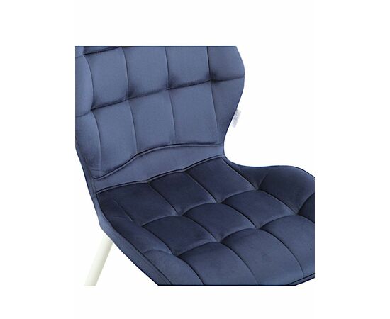 Стул LOLA велюр темно-синий, каркас белый, изображение 2 | Интернет магазин мебели и декора LifeDekor