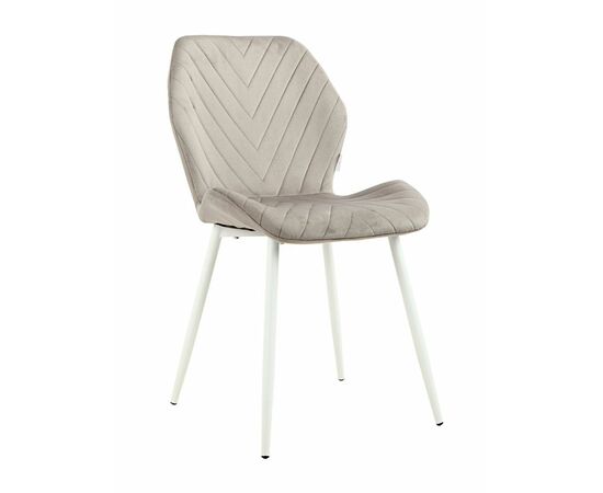 Стул ABEL велюр серый, каркас белый | Интернет магазин мебели и декора LifeDekor