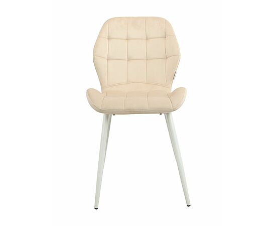 Стул LOLA велюр бежевый, каркас белый, изображение 3 | Интернет магазин мебели и декора LifeDekor