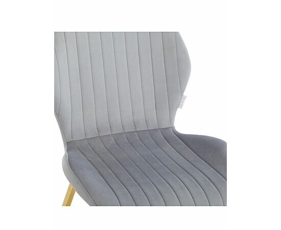 Стул MOLLY велюр серо-голубой, каркас золото, изображение 2 | Интернет магазин мебели и декора LifeDekor