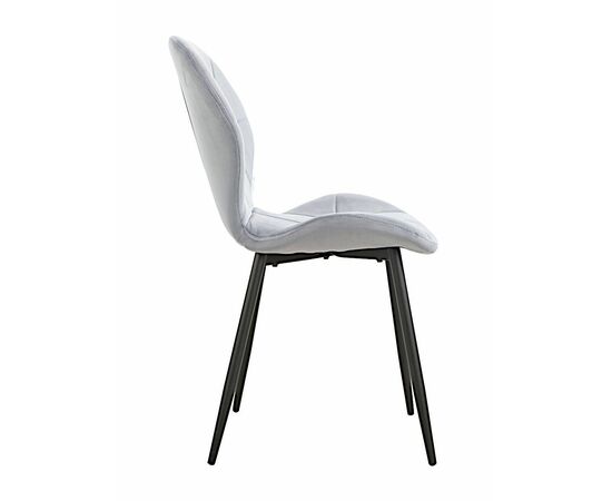 Стул BATT велюр серо-голубой, каркас черный, изображение 2 | Интернет магазин мебели и декора LifeDekor