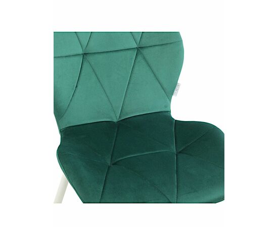 Стул BATT велюр изумруд, каркас белый, изображение 2 | Интернет магазин мебели и декора LifeDekor