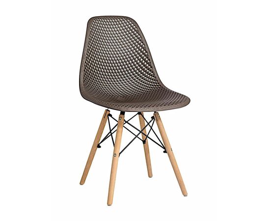 Стул пластиковый Eames DSW GRID коричневый | Интернет магазин мебели и декора LifeDekor