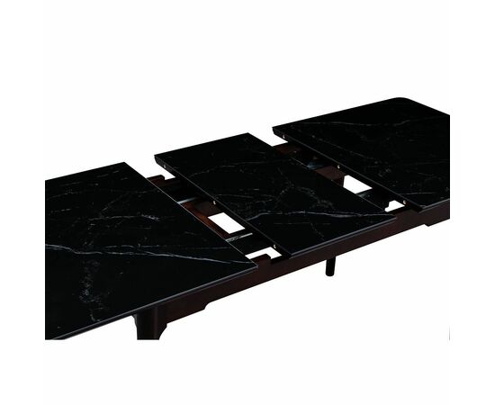 Стол керамический BARCELONA Lauren black gold, 140-180/80*76, каркас коричневый/дерево, изображение 8 | Интернет магазин мебели и декора LifeDekor