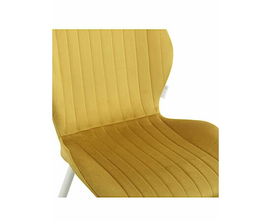 Стул MOLLY велюр горчичный, каркас белый, изображение 2 | Интернет магазин мебели и декора LifeDekor