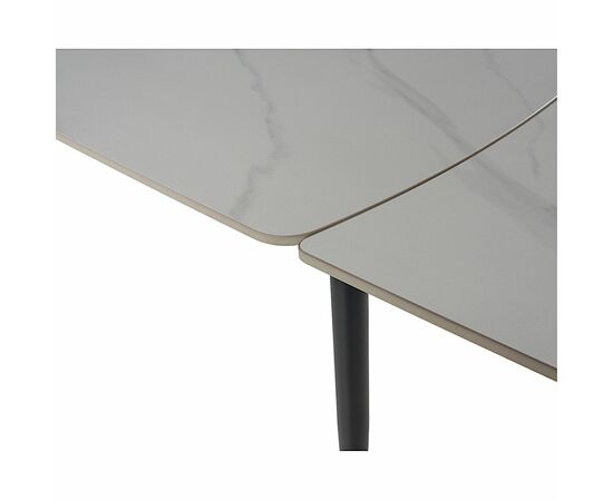 Стол керамический TEXAS  WHITE MARBLE MATT 120, каркас черный, изображение 10 | Интернет магазин мебели и декора LifeDekor