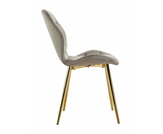 Стул LOLA велюр серый, каркас золото, изображение 4 | Интернет магазин мебели и декора LifeDekor
