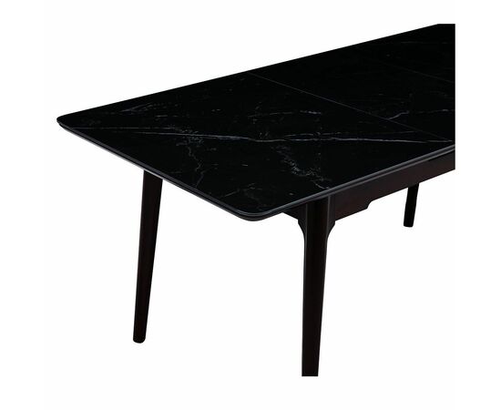 Стол керамический BARCELONA Lauren black gold, 140-180/80*76, каркас коричневый/дерево, изображение 7 | Интернет магазин мебели и декора LifeDekor