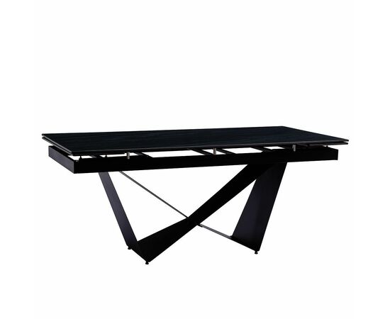 Стол керамический MIRAGE AustriIia sand black 180-240/90*76, каркас черный, изображение 2 | Интернет магазин мебели и декора LifeDekor