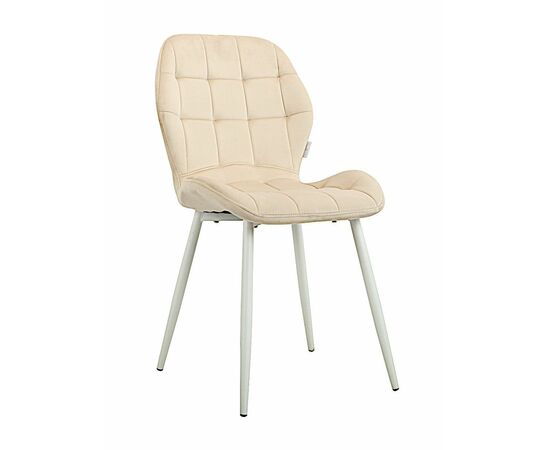 Стул LOLA велюр бежевый, каркас белый | Интернет магазин мебели и декора LifeDekor