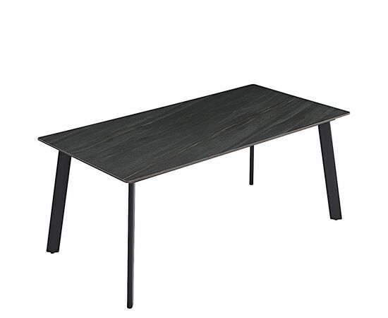 Стол керамический MISTRAL Austrilia sand black 180*90*75, каркас черный, изображение 2 | Интернет магазин мебели и декора LifeDekor