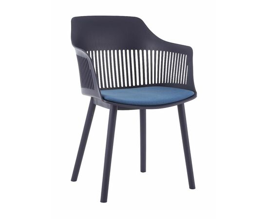 Стул пластиковый BETTY c подушкой синий | Интернет магазин мебели и декора LifeDekor