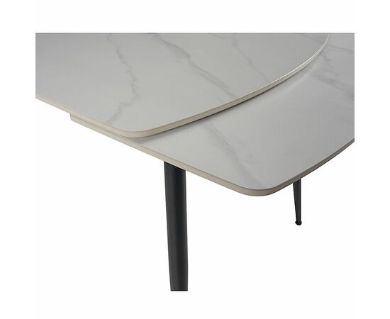 Стол керамический TEXAS  WHITE MARBLE MATT 120, каркас черный, изображение 11 | Интернет магазин мебели и декора LifeDekor