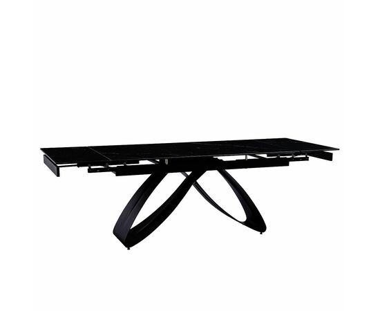 Стол керамический KENIA Shashi black 160-240/90*76, каркас черный | Интернет магазин мебели и декора LifeDekor