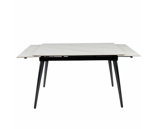 Стол керамический DENVER  WHITE MARBLE MATT 120, каркас черный, изображение 5 | Интернет магазин мебели и декора LifeDekor