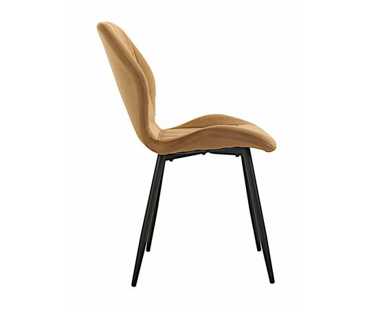 Стул SALLY велюр коричневый, каркас черный, изображение 4 | Интернет магазин мебели и декора LifeDekor