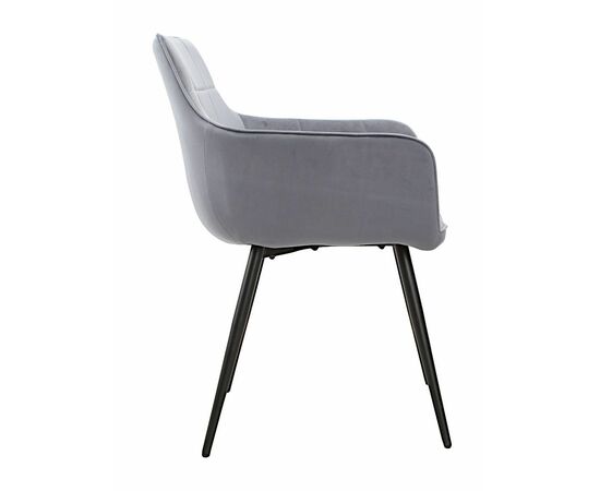 Стул STELLA велюр серо-голубой, каркас черный, изображение 4 | Интернет магазин мебели и декора LifeDekor