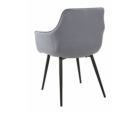 Стул STELLA велюр серо-голубой, каркас черный, изображение 5 | Интернет магазин мебели и декора LifeDekor