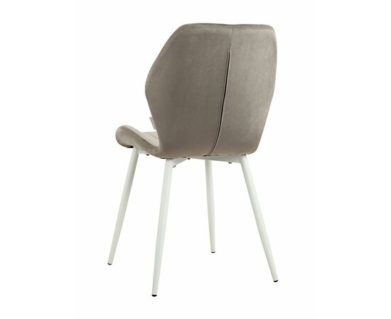 Стул MOLLY велюр серый, каркас белый, изображение 5 | Интернет магазин мебели и декора LifeDekor