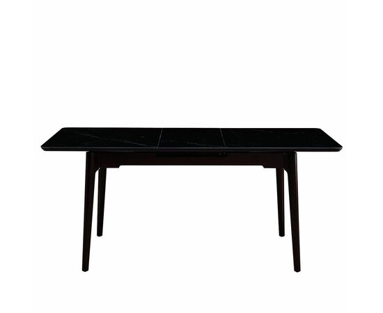 Стол керамический BARCELONA Lauren black gold, 140-180/80*76, каркас коричневый/дерево, изображение 4 | Интернет магазин мебели и декора LifeDekor