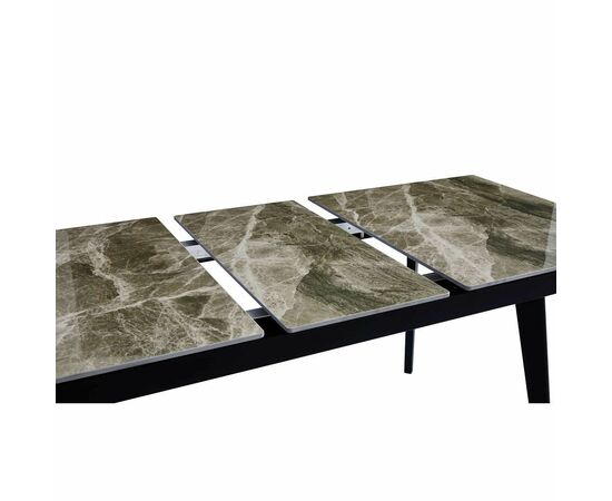 Стол керамический SEVILLE Italy grey 140-180*80*76, каркас черный, изображение 5 | Интернет магазин мебели и декора LifeDekor