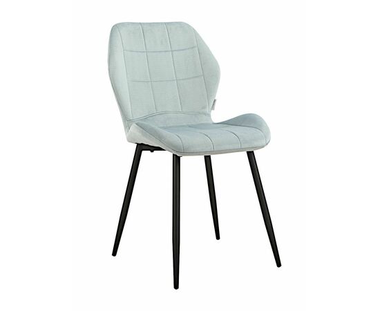 Стул SALLY велюр пыльно-голубой, каркас черный | Интернет магазин мебели и декора LifeDekor