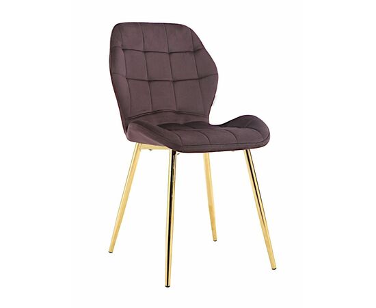Стул LOLA велюр баклажан, каркас золото | Интернет магазин мебели и декора LifeDekor