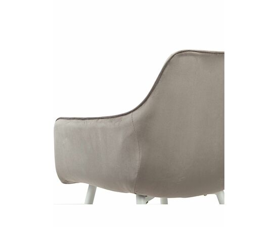 Стул STELLA велюр серый, каркас белый, изображение 6 | Интернет магазин мебели и декора LifeDekor