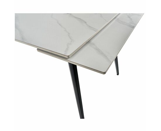 Стол керамический DENVER  WHITE MARBLE MATT 120, каркас черный, изображение 9 | Интернет магазин мебели и декора LifeDekor