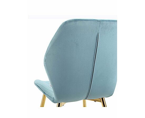 Стул ABEL велюр океан, каркас золото, изображение 3 | Интернет магазин мебели и декора LifeDekor