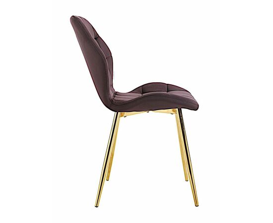 Стул LOLA велюр баклажан, каркас золото, изображение 4 | Интернет магазин мебели и декора LifeDekor