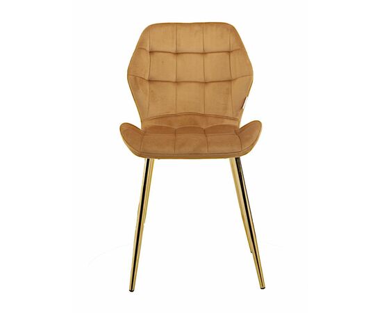 Стул LOLA велюр кэмел, каркас золото, изображение 3 | Интернет магазин мебели и декора LifeDekor