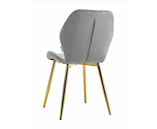 Стул MOLLY велюр серо-голубой, каркас золото, изображение 5 | Интернет магазин мебели и декора LifeDekor