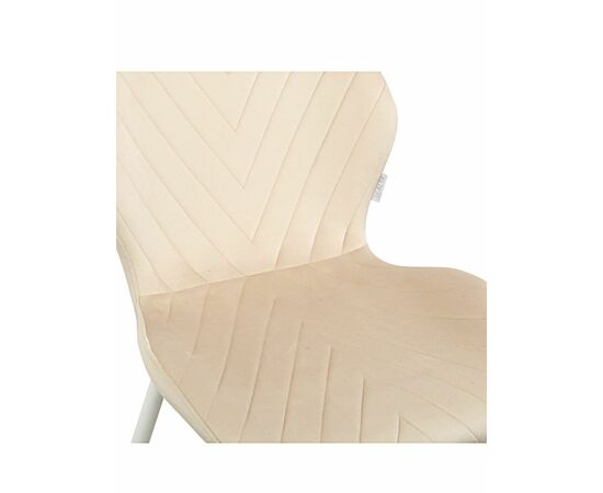 Стул ABEL велюр бежевый, каркас белый, изображение 8 | Интернет магазин мебели и декора LifeDekor