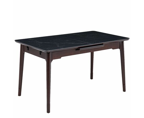 Стол керамический BARCELONA Lauren black gold, 140-180/80*76, каркас коричневый/дерево, изображение 2 | Интернет магазин мебели и декора LifeDekor