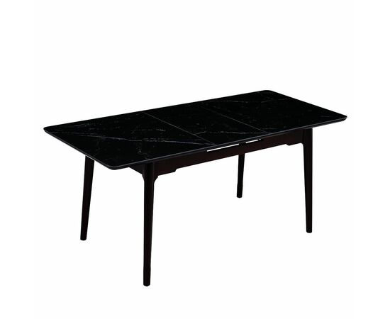 Стол керамический BARCELONA Lauren black gold, 140-180/80*76, каркас коричневый/дерево, изображение 6 | Интернет магазин мебели и декора LifeDekor