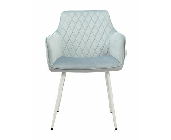 Стул CATALINA велюр пыльно-голубой, каркас белый, изображение 3 | Интернет магазин мебели и декора LifeDekor