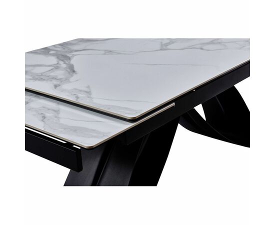 Стол керамический KENIA Bentley whie 160-240/90*76, каркас черный, изображение 8 | Интернет магазин мебели и декора LifeDekor