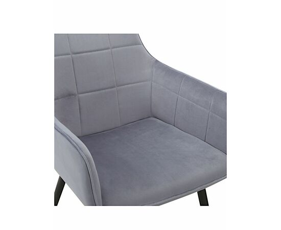 Стул STELLA велюр серо-голубой, каркас черный, изображение 2 | Интернет магазин мебели и декора LifeDekor