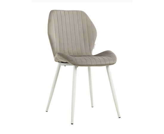 Стул MOLLY велюр серый, каркас белый | Интернет магазин мебели и декора LifeDekor